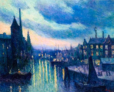 The Port of Rotterdam at Night, 1908 by Maximilien Luce